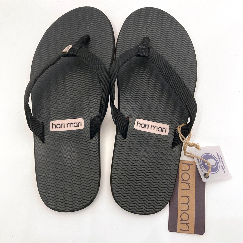 Hari Mari Dunes Black Blush Flip Flops Sandals Womens 6 Fabric Floats Shoes